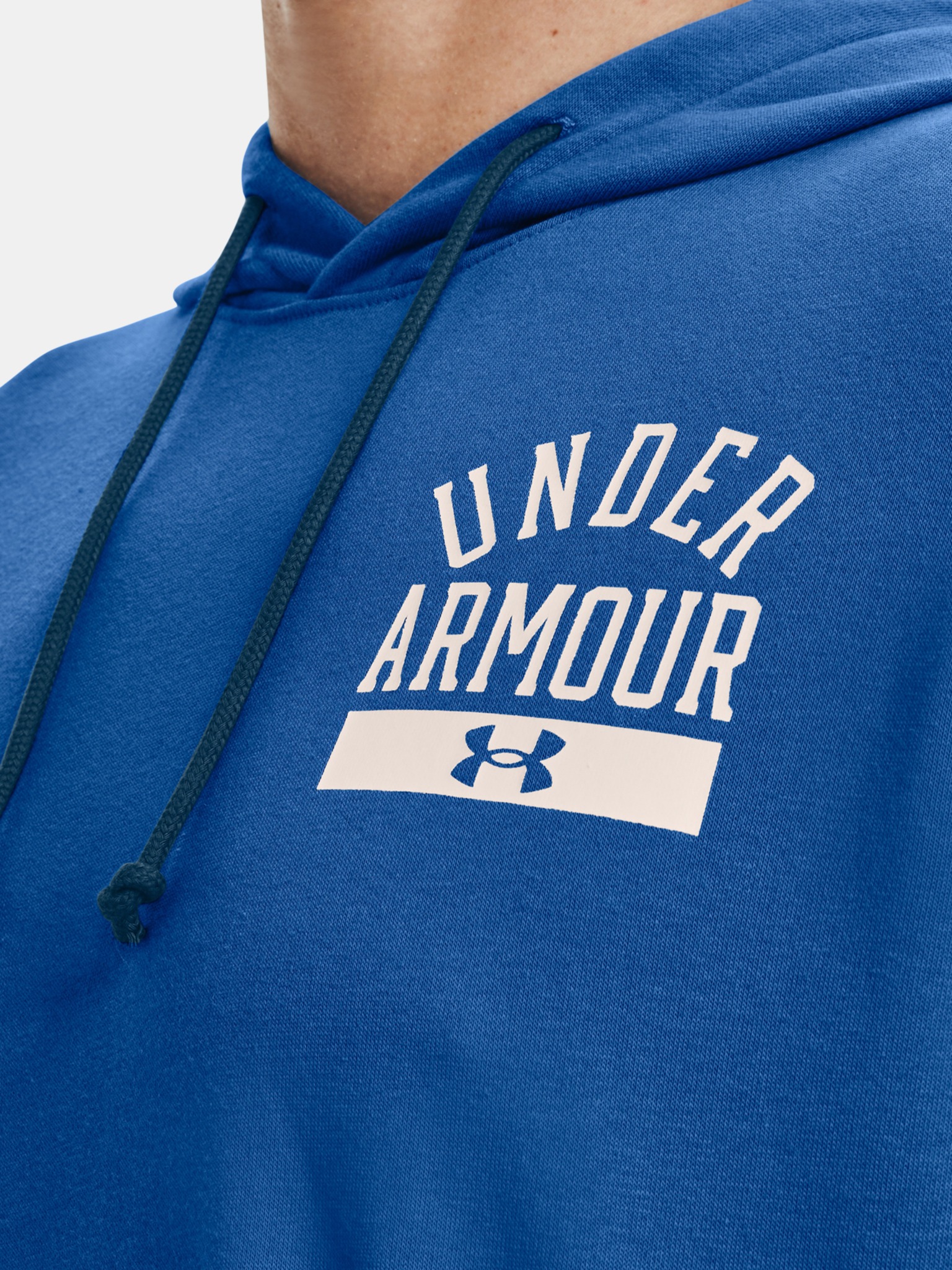  UA Rival Terry Logo Hoodie, Blue - men's
